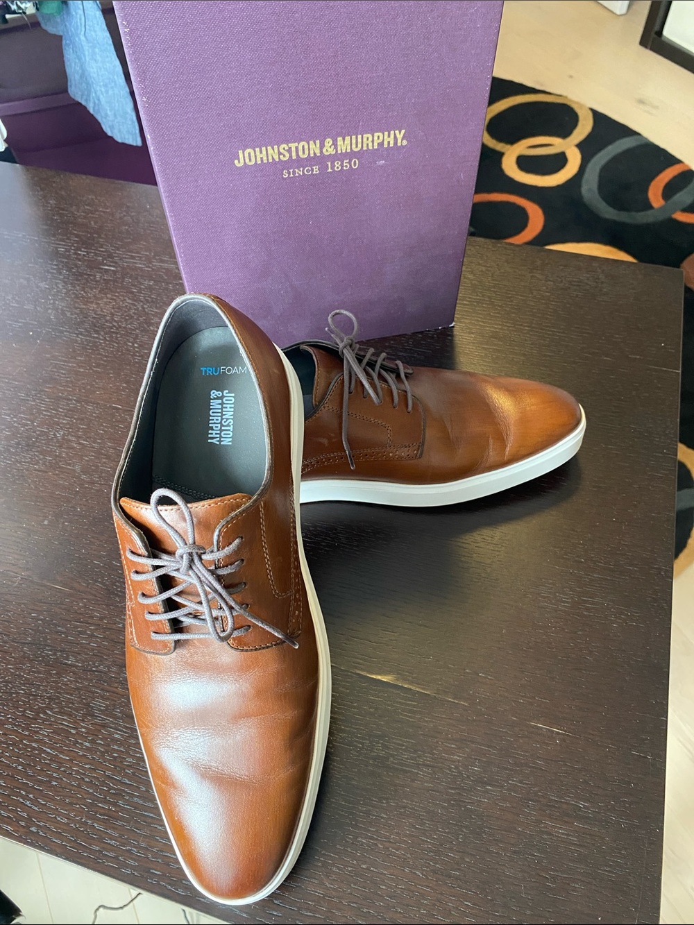 Johnston & Murphy Tan Brown Leather Derby never worn men’s size 11 versatile